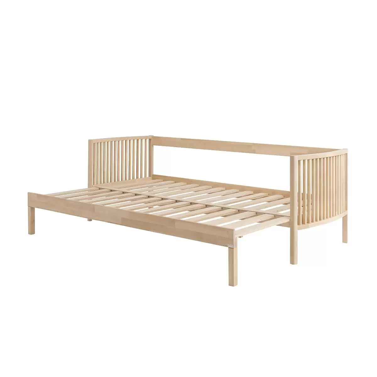 Designerska sofa AARRE. Rozłożony stelaż minimalistycznej sofy z drewna brzozy skandynawskiej