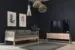 Komody do salonu w pięknej aranżacji z drewnianą sofą w minimalistycznym skandynawskim stylu.