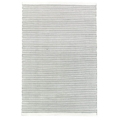 Dywan wełniany KAMPA. Biało czarny dywan 140x200 z wełny wzór jodełka. Skandynawski design